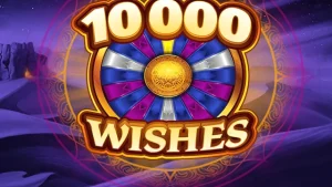 Tampilan visual slot 10000 Wishes dengan nuansa neon