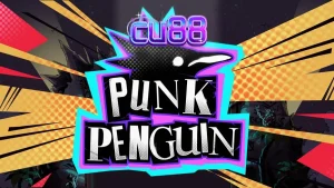 Tampilan visual slot Punk Penguin dengan tema konser bawah tanah dan karakter penguin punk.